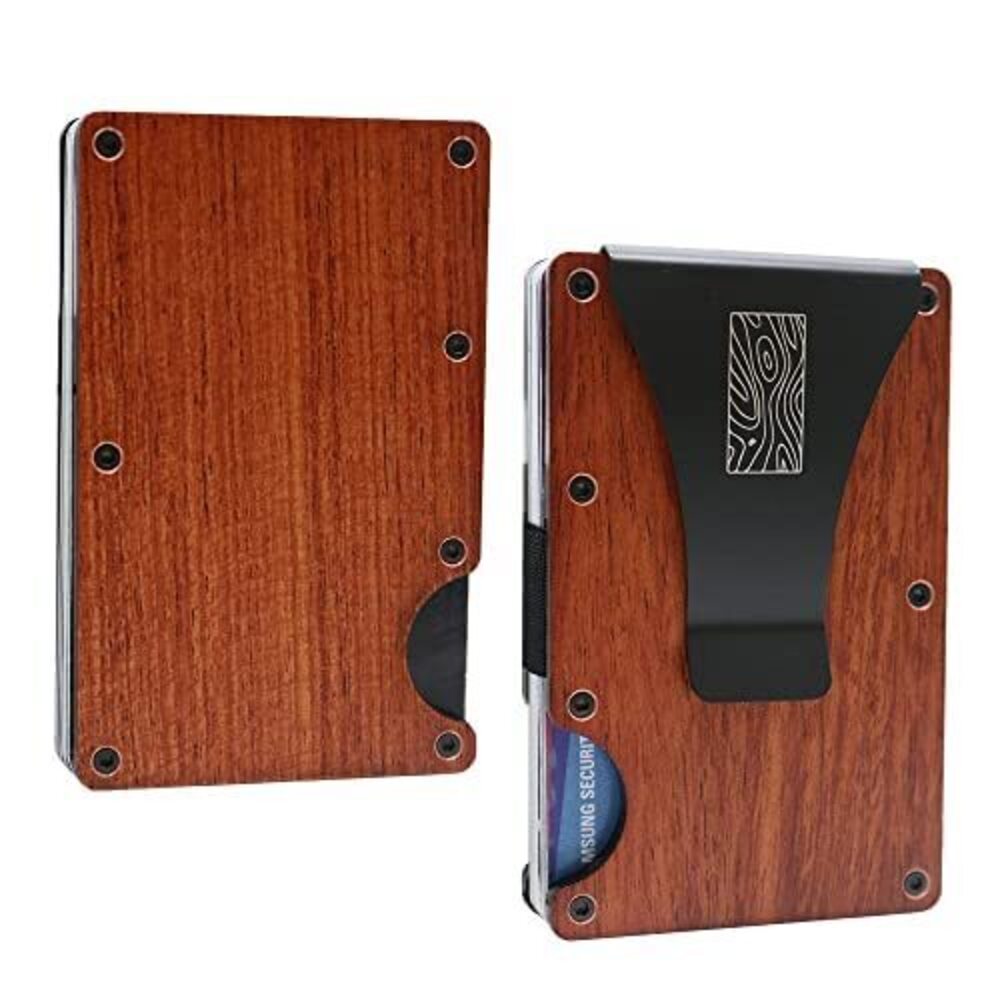 8012 Recycled Cherry Wood Slim Wallet/Credit Card Holder with Money Clip